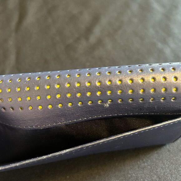 COACH Stylish Blue spots yellow Women's Long Wallet Great Condition - Picture 6 of 7